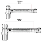 Sifão Sanfonado Com Copo 49cm Cromado | Astra | Kit C/ 2 Un